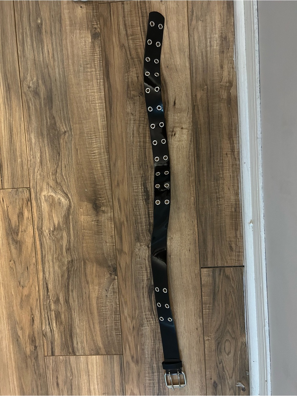 Black Double-Prong Grommet Belt